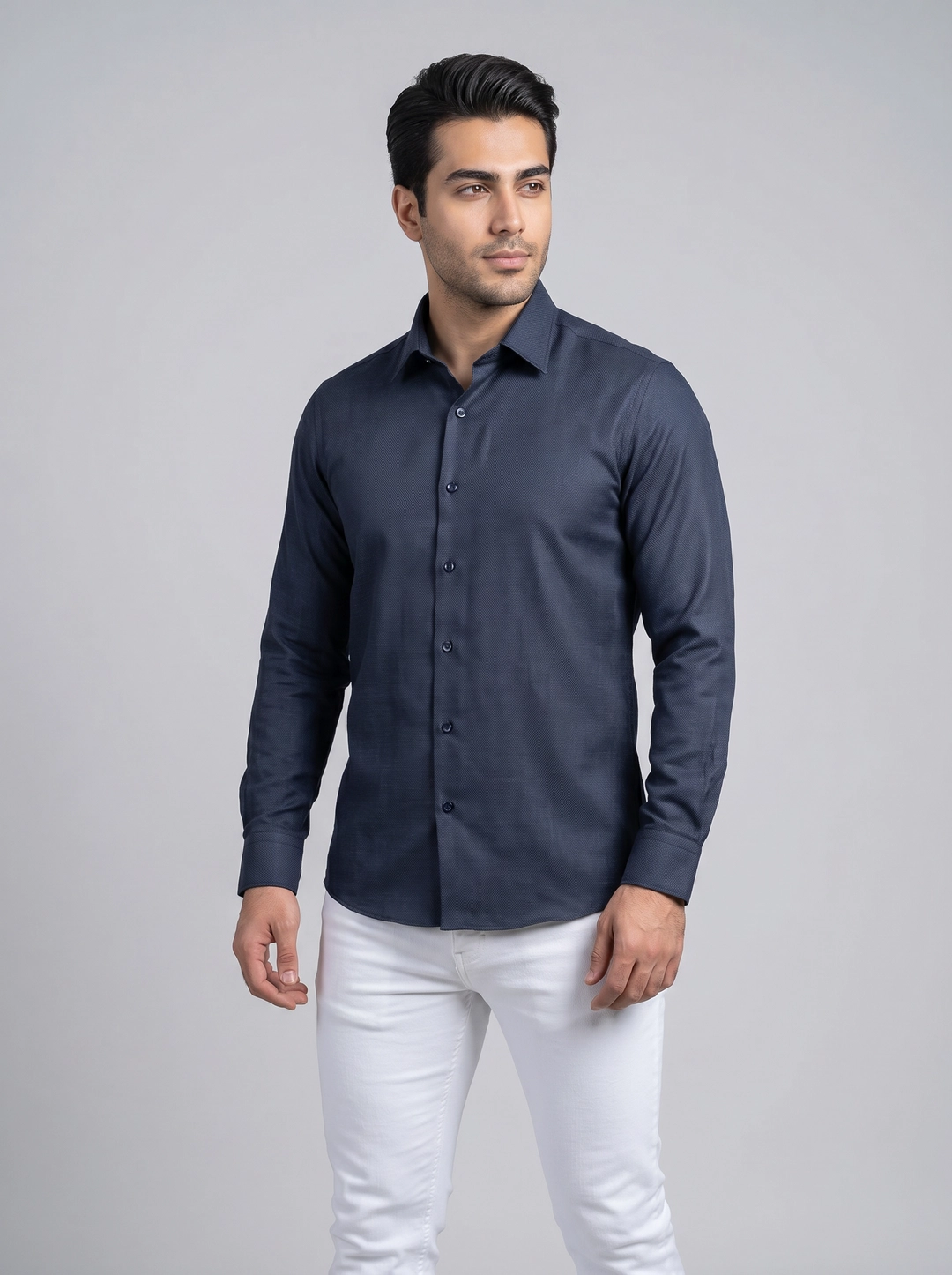 پیراهن نخی کلاسیک مردانه 10342